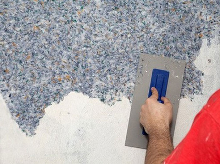 Поклейка жидких обоев